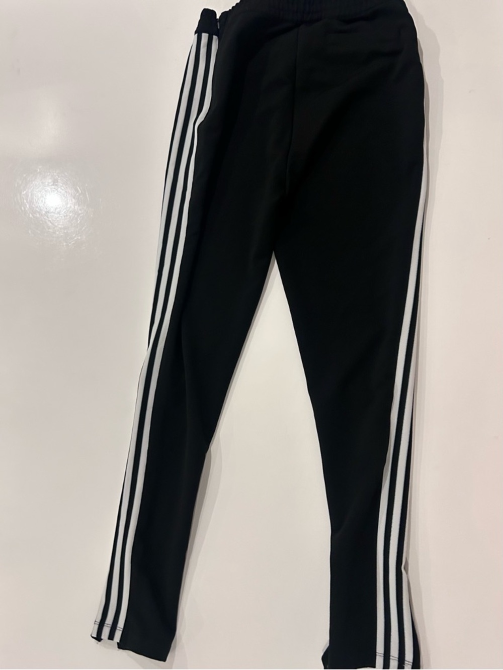 adidas Black Ribbed Joggers with White Side Stripes - Women’s Medium - Picture 7 of 10